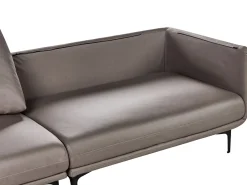 Sofa 3-osobowa wegańska ekoskóra brązowa