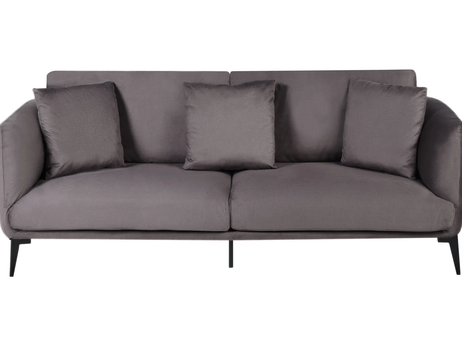 Sofa 3-osobowa welur beżowoszara
