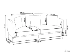 Sofa 3-osobowa welur beżowoszara