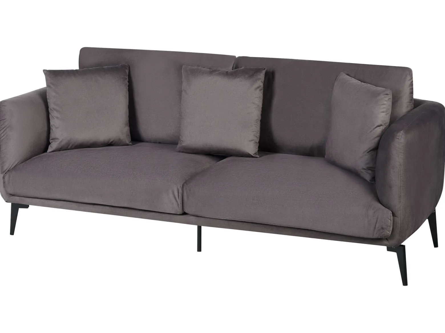Sofa 3-osobowa welur beżowoszara