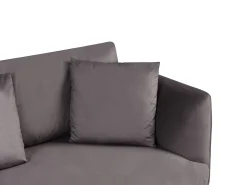 Sofa 3-osobowa welur beżowoszara