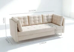 Sofa prego rozkładana pikowana grafitowa z funkcją spania