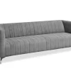 Sofa Roni-3 Szary Tkanina, Podstawa Chrom