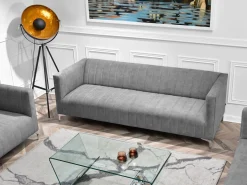 Sofa Roni-3 Szary Tkanina, Podstawa Chrom