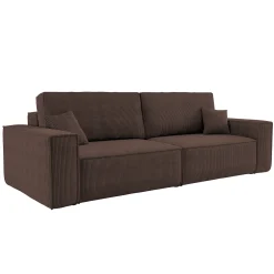 Sofa rozkładana BEST z pojemnikiem na pościel tkanina Poso Brązowy