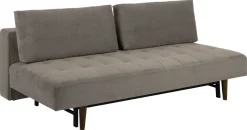 Sofa rozkładana Blain beżowa pikowana drewniane nogi