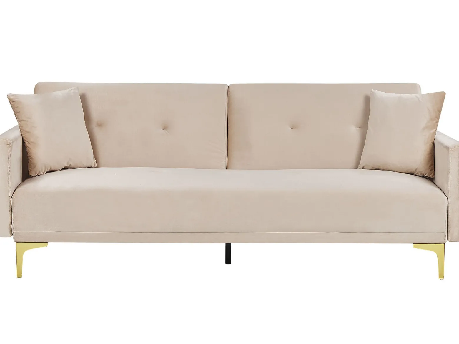 Sofa rozkładana LUCAN Welur Beżowy dla 3 osób