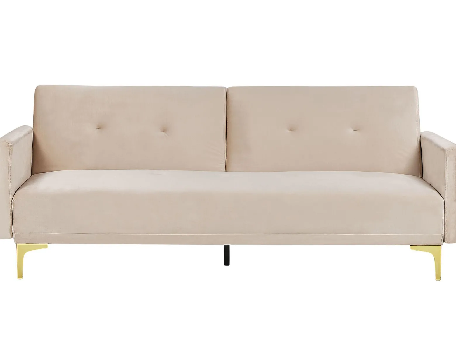 Sofa rozkładana LUCAN Welur Beżowy dla 3 osób