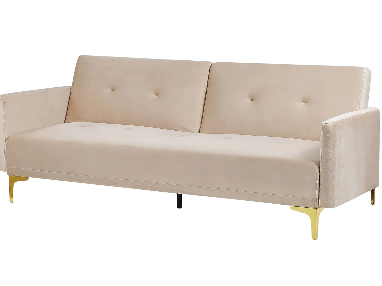 Sofa rozkładana LUCAN Welur Beżowy dla 3 osób