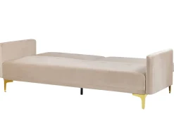 Sofa rozkładana LUCAN Welur Beżowy dla 3 osób