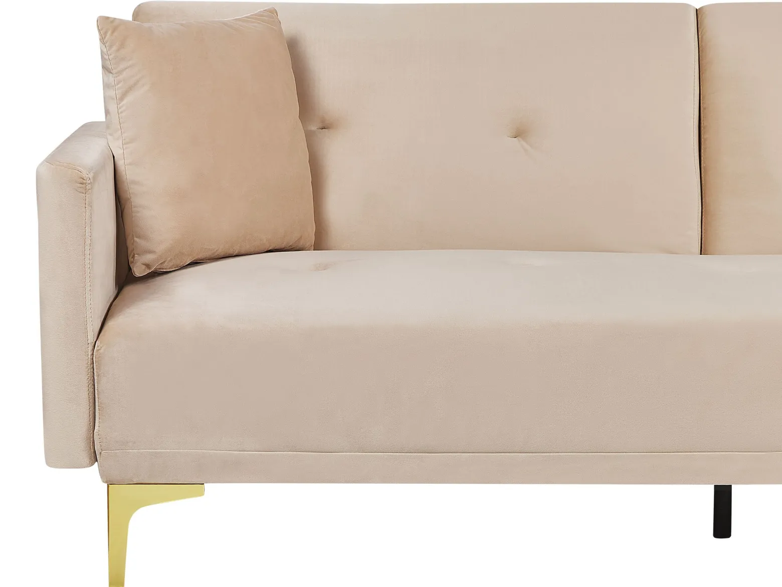Sofa rozkładana LUCAN Welur Beżowy dla 3 osób