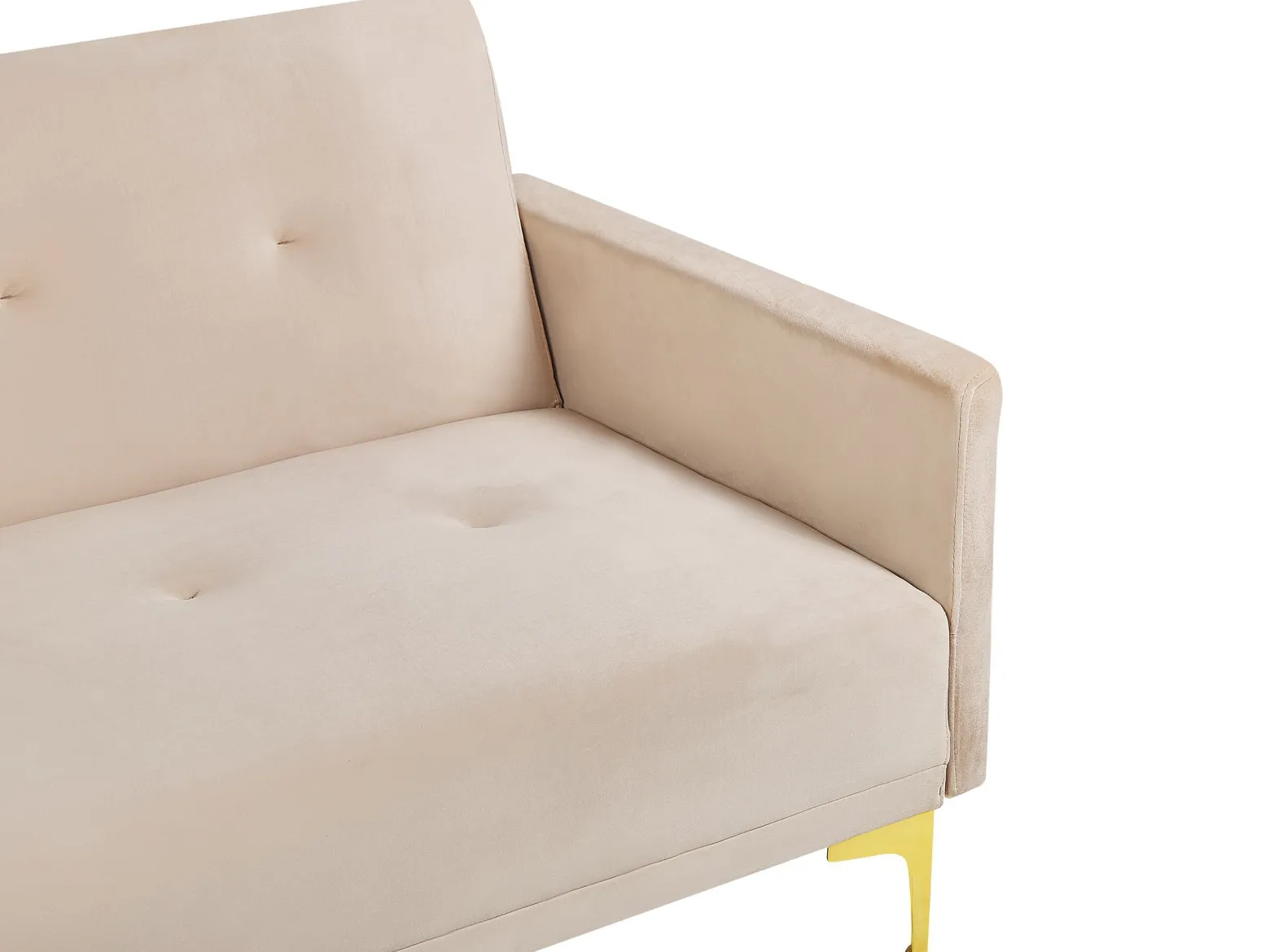 Sofa rozkładana LUCAN Welur Beżowy dla 3 osób