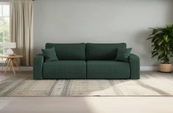 Sofa rozkładana MILANO z pojemnikiem na pościel tkanina Poso Zielony