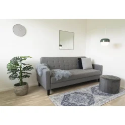 Sofa rozkładana Milton szara ciemna z pojemnikiem na pościel