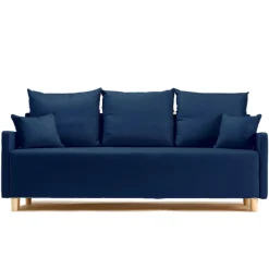 Sofa Rozkładana Trzyosobowa z Pojemnikiem ROSA Granatowa z Funkcją Spania