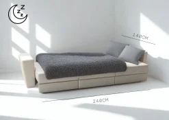 Sofa Rozkładana Trzyosobowa z Pojemnikiem CLEO Grafitowa z Funkcją Spania