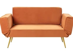 Sofa rozkładania pomarańczowa do salonu