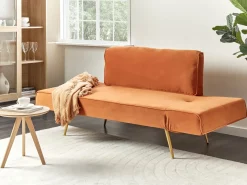 Sofa rozkładania pomarańczowa do salonu