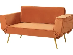 Sofa rozkładania pomarańczowa do salonu
