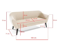 Sofa Ruby III Velluto 08 3-osobowa
