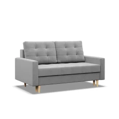 Sofa skandynawska, pikowana, NUBO, 152x92x92 cm, jasny szary | TYLETEGOTU