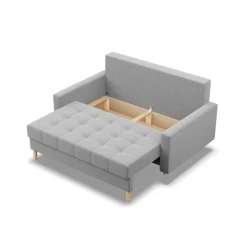 Sofa skandynawska, pikowana, NUBO, 152x92x92 cm, jasny szary | TYLETEGOTU