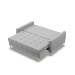 Sofa skandynawska, pikowana, NUBO, 152x92x92 cm, jasny szary | TYLETEGOTU