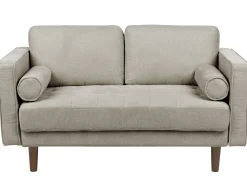 Sofa tapicerowana 2-osobowa brązowoszara