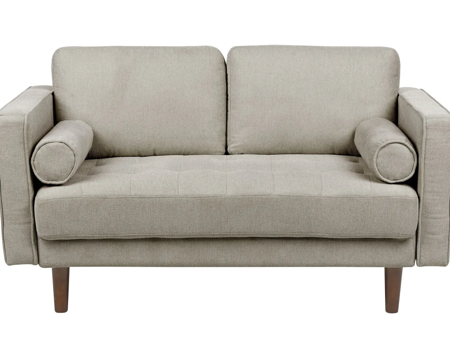 Sofa tapicerowana 2-osobowa brązowoszara
