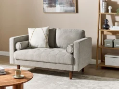 Sofa tapicerowana 2-osobowa brązowoszara