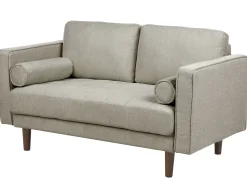 Sofa tapicerowana 2-osobowa brązowoszara