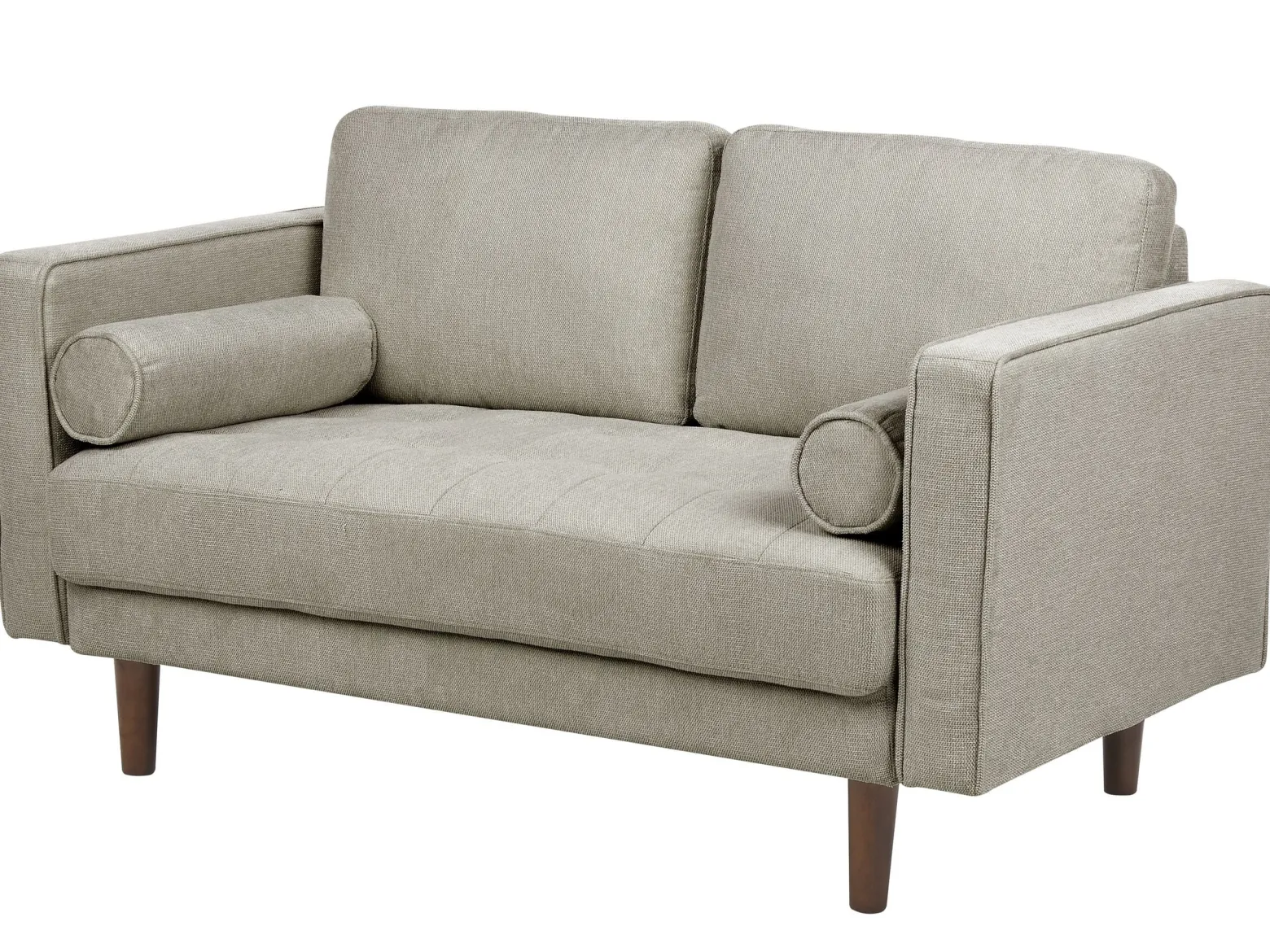 Sofa tapicerowana 2-osobowa brązowoszara