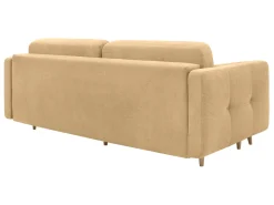 Sofa trzyosobowa Cornet rozkładana z pojemnikiem miodowa