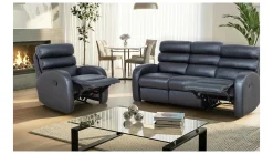 Sofa trzyosobowa Luton z funkcją relaks czarna