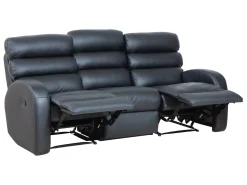 Sofa trzyosobowa Luton z funkcją relaks czarna