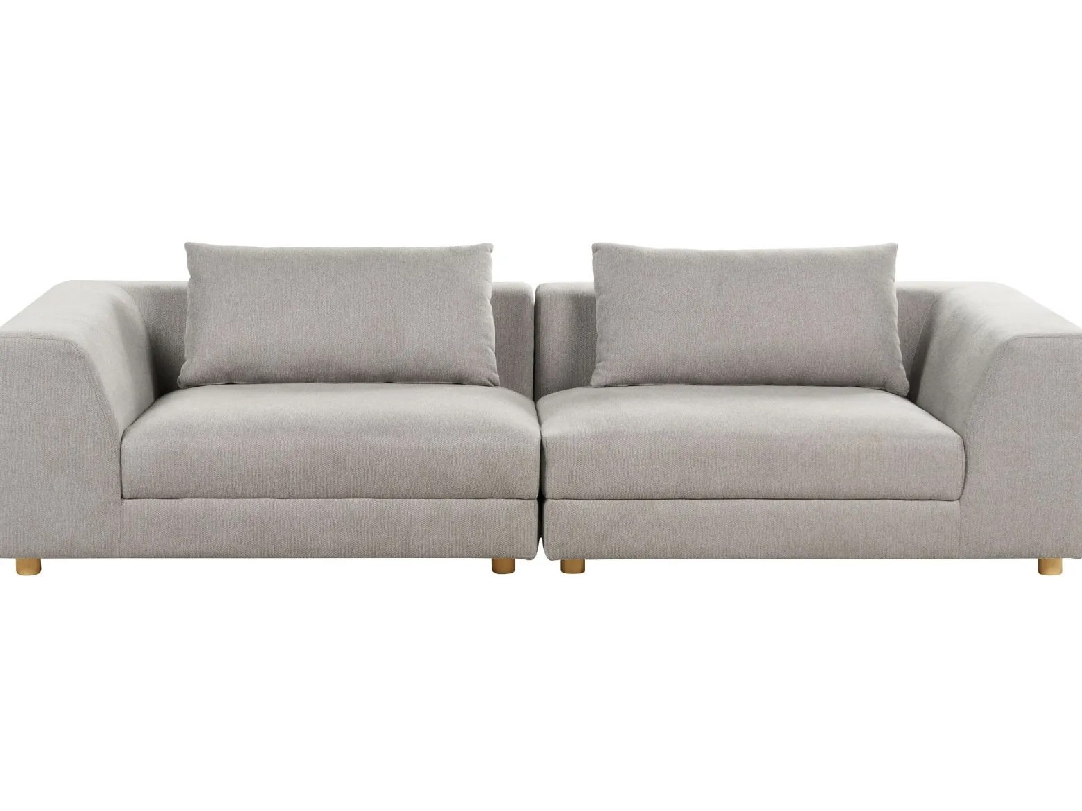 Sofa trzyosobowa z poduszkami jasnoszara