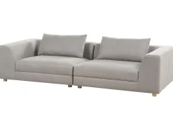 Sofa trzyosobowa z poduszkami jasnoszara