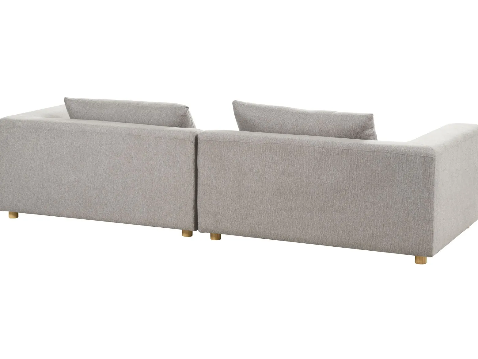 Sofa trzyosobowa z poduszkami jasnoszara