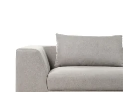Sofa trzyosobowa z poduszkami jasnoszara