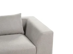 Sofa trzyosobowa z poduszkami jasnoszara