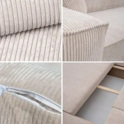 Sofa w kształcie L BEST narożnik, tkanina Poso, Czarny Prawostronny