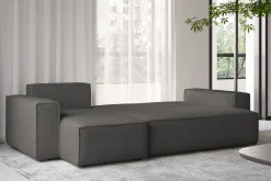 Sofa w kształcie L BEST, tkanina Abriamo, Grafitowy Lewostronny