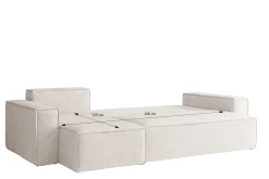 Sofa w kształcie L BEST, tkanina Abriamo, Grafitowy Lewostronny