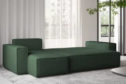 Sofa w kształcie L BEST, tkanina Abriamo, Ciemnozielony Prawostronny