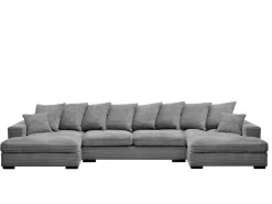 Sofa w kształcie U GABON narożnik, tkanina Zoom, Szary
