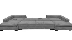 Sofa w kształcie U GABON narożnik, tkanina Zoom, Szary