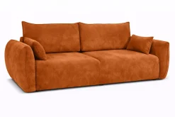 Sofa z funkcją spania i pojemnikiem, welur Salvador, Brązowy, Zephira