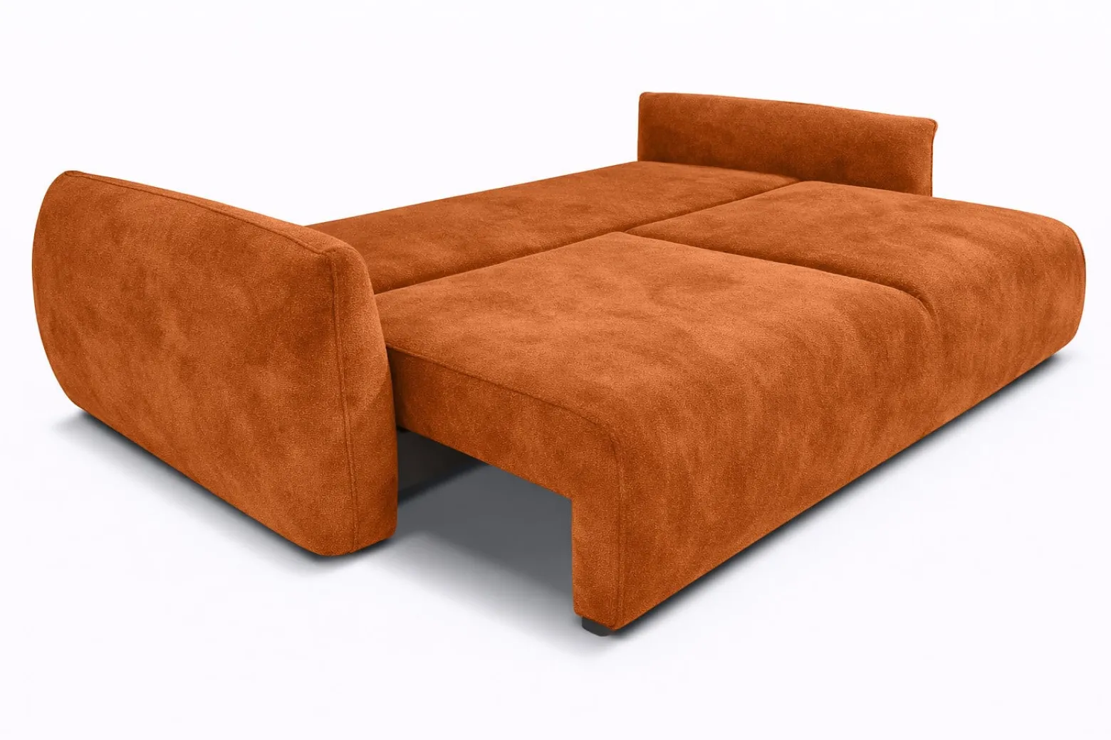 Sofa z funkcją spania i pojemnikiem, welur Salvador, Brązowy, Zephira