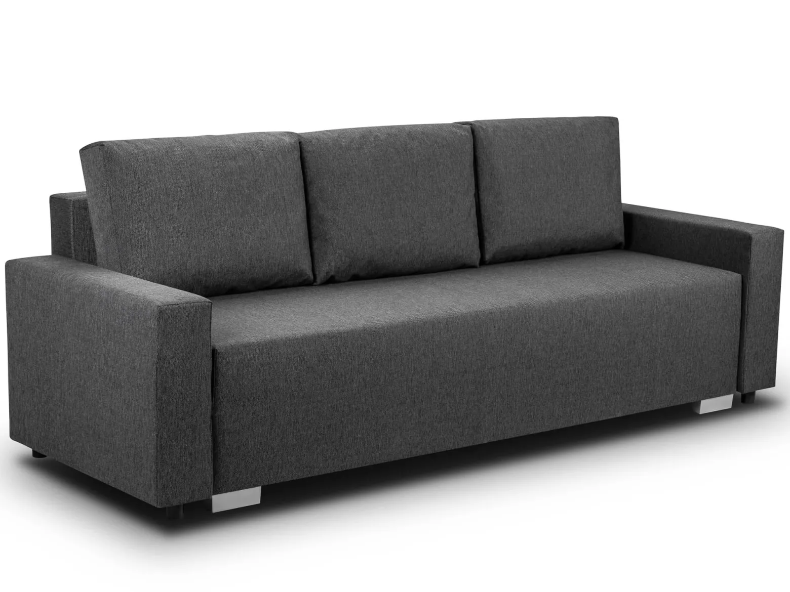 Sofa z funkcją spania sprężyny bonell Porto Grafitowa