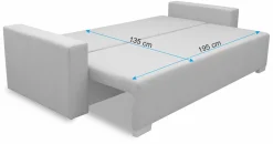 Sofa z funkcją spania sprężyny bonell Porto Grafitowa